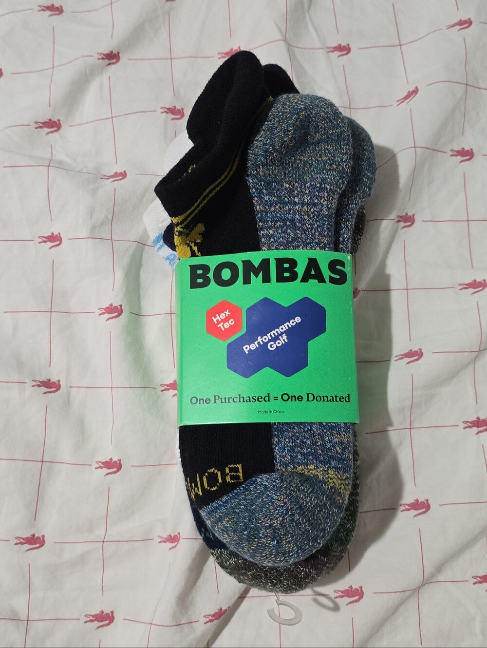 NWT Bombas Performance Golf Unisex Large Lightweight Cushioned Ankle Socks 3Pack